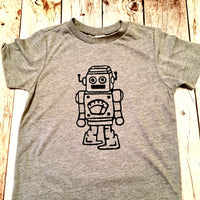 Robot boys grey kids shirt