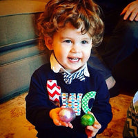 Navy two Birthday Shirt - long sleeves red, chevron, Pez, green circles- Boys 2nd Birthday- 2 year old cake and party theme