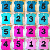 Pink or Blue kids Birthday shirt 1 2 3 4 5 year old