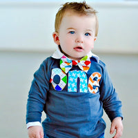 Handsome little man 1st Birthday shirt Long Sleeve Navy one Birthday Shirt - applique argyle, airplanes, chevron- Boys 1st Birthday