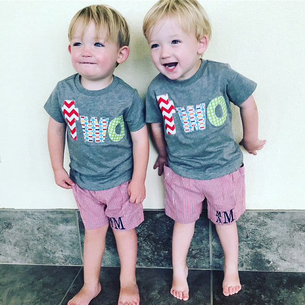 Fan Photo 2 twins Birthday Shirt two year old 2nd red chevron pez and Best Birthday Ever
