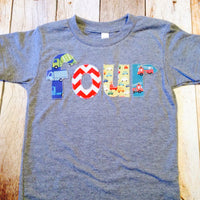 Triblend athletic four 4 years old 4th Birthday Shirt firetruck red chevron fir truck for boys blue grey Birthday