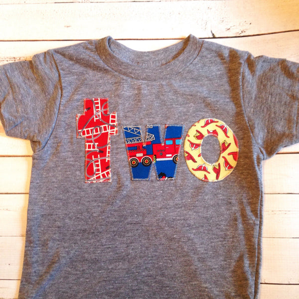 firetrucks fire truck birthday shirt two Birthday Shirt fire truck yellow 2 year old hats ladder hose engine fighter rescue service
