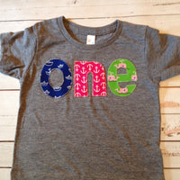 one Birthday Shirt girls 1st birthday navy blue skull cross ones pirate jolly rogers anchors red white chevron on Triblend grey tshirt