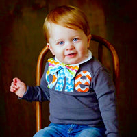 Dappper one 1st Birthday Shirt kids navy long sleeves boy with multi argyle, aqua airplane, orange chevron Boys Party - bow tie not included