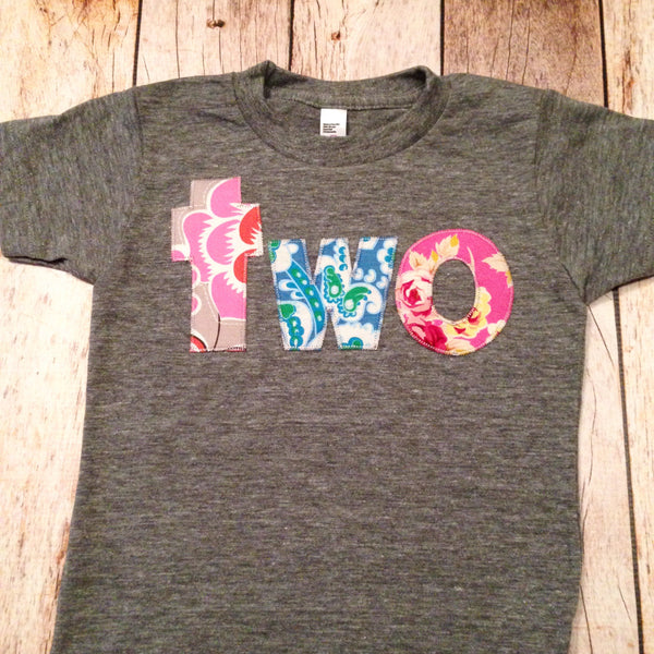 Floral two birthday shirt girls outfit fuchsia damask flowers hot pink circles cake invitations party supplies 2 year old 2nd Birthday gift