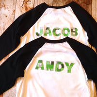 Big bro sis set Name on shirt personalized letters 8 pixel green Building bricks blocks boy Birthday outfit monogram custom letters craft