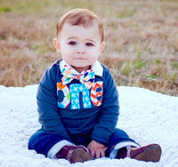 Airplanes one 1st Birthday Shirt  for boy with multi argyle, aqua air planes, orange chevron Boy Party pilot blue yellow red navy cars truck