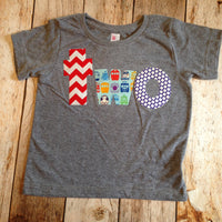 Ready to Ship size 18/24 months -one Birthday Shirt for boys 2nd Birthday trains