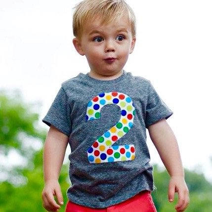 two Birthday Outfit triblend grey Any Number- 1st Birthday Big 2 Primary Secondary Color Wonder Dots Red Blue Yellow Green Aqua ball party