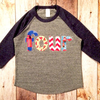 Fire truck birthday shirt Boy four 4th Birthday Navy and Grey Raglan blue aqua teal turquoise red firetruck man hate ladders firemen rescue