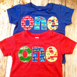 Blue or red cars 1st Birthday Shirt one shirt triblend indigo red blue and yellow cars trucks for boys 1 year Birthday Shirt primary colors