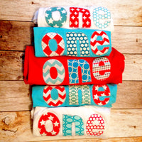 Christmas holiday Aqua red birthday shirt one circus birthday theme in turquoise teal blue boys 1st Birthday Shirt boys first