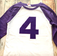 Violet 6 birthday shirt Purple and White Raglan Birthday outfit Bigger Sizes for Older Kids 6th 7th 8th 9th 7 8 9 six seven eight nine lilac
