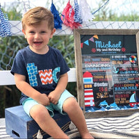 Blue orange Birthday Shirt, aqua boys birthday, 2 year old, 2nd Birthday, two shirt, Nemo birthday shirt, boys fish party, navy blue orange