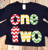 1st Birthday Shirt, kids fall outfit, primary colors chevron, Boy Party, red blue yellow green navy, balloons party theme cake, 1 year old