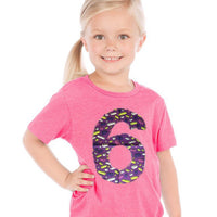legos building bricks | fabric applique number | pink shirt | purple shirt