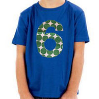Green birthday shirt, 6th birthday outfit, 6 year old boy, 1st 2nd 3rd, one, two, three, 1, 2, 3, kelly Dot Balls on royal blue party
