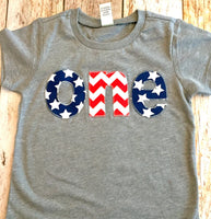Flag Birthday Shirt, stars and stripes 1st birthday outfit, red white and blue, American USA America nautical, 4th of July, Memorial Day top