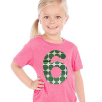 green circle dot Birthday shirt on pink