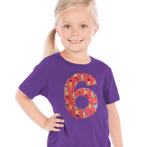 Mermaid Birthday shirt | rainbow birthday outfit | purple unicorn shirt | fabric applique sewn | scales tail theme| 6 year old, 1 2 3 4 5