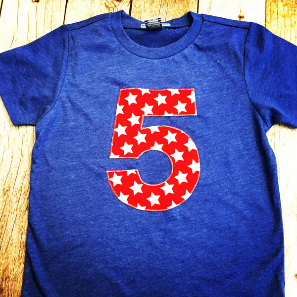 Red star Birthday Shirt, 5th Birthday boy, patriotic Boys First outfit,  1 2 3 4 5 6 7 8 9 year old, military, army, 4th of July, soldier