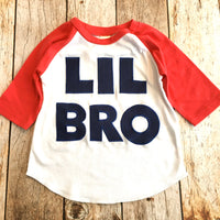 LIL bro shirt, little brother outfit, Big Bro Baseball Sport Raglan, Birthday favors Banner decoration, invitation cake, Big Sister Matching
