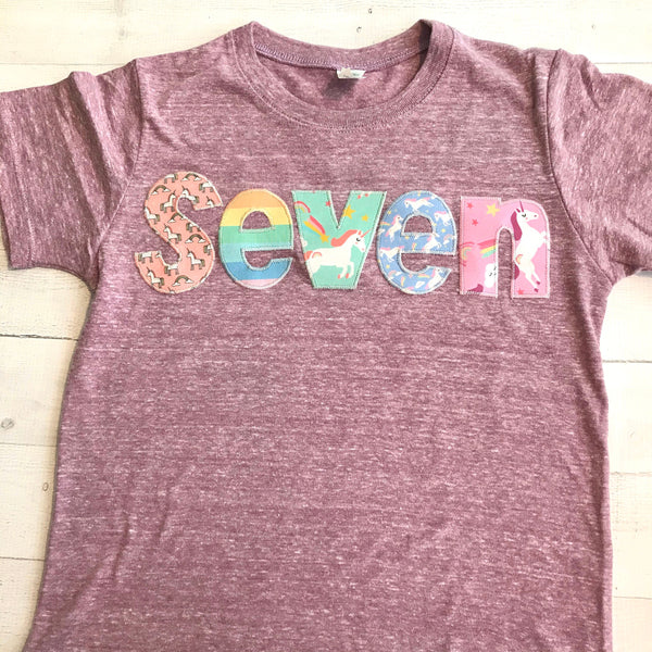 unicorn Birthday shirt, 3rd, three rainbow party outfit, pink purple, number girl, 1 2 3 4 5 6 7 8 year old supplies, 1st 2nd 4th 5th 6th