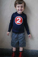 Superhero Birthday Shirt Boys Tshirt for Cape or Birthday Party pow bang zoom 2 year old 2nd Birthday two navy blue and red long sleeve cake