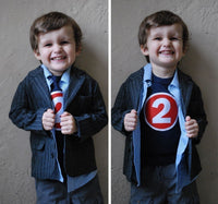 Superhero Birthday Shirt Boys Tshirt for Cape or Birthday Party pow bang zoom 2 year old 2nd Birthday two navy blue and red long sleeve cake