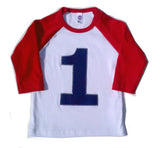 My First Birthday shirt Red and White Raglan Shirt- Raglan 1st Birthday Shirt Boys one cake smash one year old navy blue 1 birthday sports