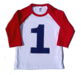 My First Birthday shirt Red and White Raglan Shirt- Raglan 1st Birthday Shirt Boys one cake smash one year old navy blue 1 birthday sports