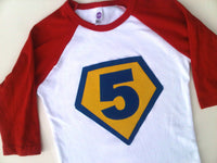 Children Costume Superhero Birthday Shirt- Boys Girls Tshirt for Cape Birthday Party
