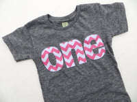 one for 1st Birthday Pink Chevron Number for any Birthday -  Pick a chevron color Birthday Shirt