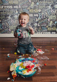 Cake Smash birthday shirt Chalkboard one lowercase birthday outfit red chevron pez green circles boys 1st Birthday Shirt yellow aqua blue