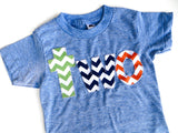 Fan Photo grass green, navy orange-  two athletic blue birthday shirt for 2nd  Birthday Chevron Number 2 year old boys party favor cake