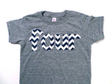 four for 4th Birthday Chevron Number -  Pick a chevron color Birthday Shirt-  navy is featured