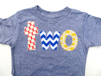 Grey Short Sleeves primary colors red blue yellow Birthday Shirt - dots, chevron, ovals