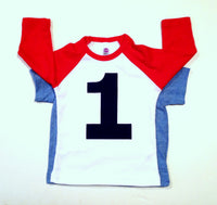 Birthday Shirts Boys Birthday Shirt 1st Birthday First Birthday One Year Old Birthday 1 year old Birthday sports raglan baseball red white