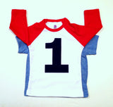 Birthday Shirts Boys Birthday Shirt 1st Birthday First Birthday One Year Old Birthday 1 year old Birthday sports raglan baseball red white