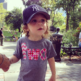Fan Photo Lowercase two with chevron, pink dots, fuchsia diamonds Birthday Shirt for 2nd birthday girls t shirt