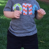 Fan Photo one for 1st Birthday chevron Number for any Birthday- lime argyle, orange chevron, aqua turquoise robin dots triblend grey