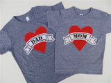 Tattoo Heart outfit, Valentine's Day Fathers Day Heart shirt, Dad LOVE, daddy gift, Father's Day