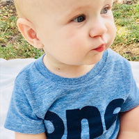 blue boys 1st birthday shirt, mint, boys first birthday, blue shirt with navy one, screenprinted boys outfit, one shirt, boys birthday