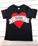 Black Tattoo Heart outfit, Valentine's Day Fathers Day Heart shirt, Dad LOVE, daddy gift, Father's Day